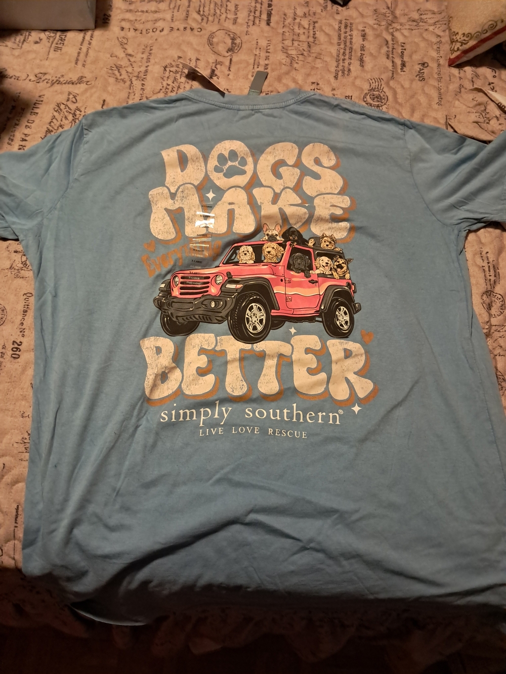 Simply Southern "Dogs Make Better" Blue Graphic Tee